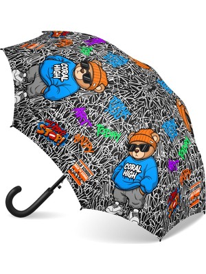 Coral High Kids Grafiti Ayıcık Desenli Çocuk Şemsiyesi 36115