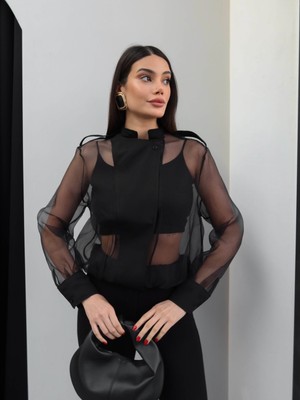 Esra Helvacı Tül Bomber Ceket