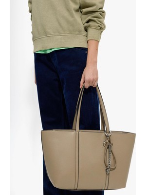 Parfois Kadın Charm'lı Dokulu Shopper Çanta