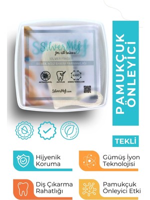 Decorev Bebek Ağız Bakım Parmaklığı - Gümüş Iyonlu Pamukçuk Önleyici Bebek Diş Temizleyici