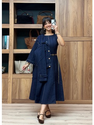 Vazıradk Kadın Kot Ceket ve Elbise Ikili Takım