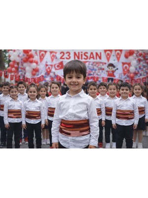 Asya Pazarlama Erkek Çocuk Gösteri Bel Kuşağı, Okul Gösterisi Bel Kuşağı, Folklor Mehter Kostüm Bel Kuşağı, Keşan