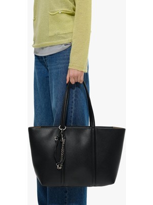 Parfois Kadın Charm'lı Dokulu Shopper Çanta