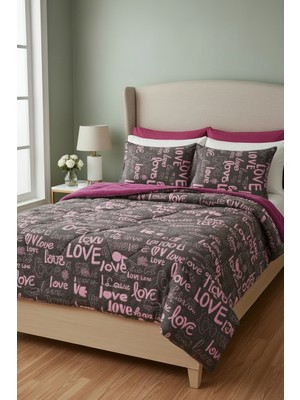 Asev Tekstil Premium Wellsoft Silikon Dolgulu Çift Kişilik Yorgan + Yastık Kılıfı Set - Uyku Seti