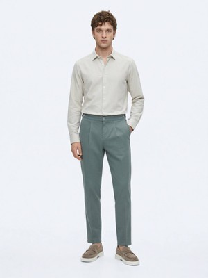 Kip Mint Düz Dokuma Regular Fit Casual Pamuk Karışımlı Pantolon