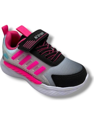 Ndrops 023-26 Anorak Anatomik Kız Çocuk Sneaker Siyah Fuşya 26-30