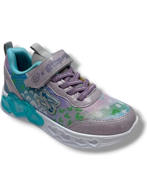 Ndrops 032-26 Anorak Rugan Yıldızlı Anatomik Kız Çocuk Sneaker Buz Turkuaz 31-35