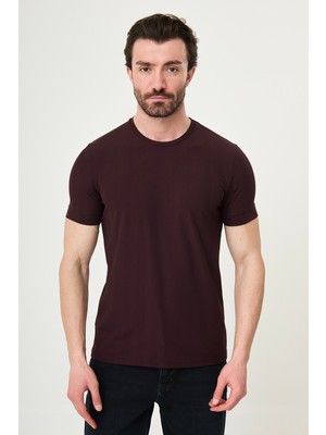 MCR Çizgili Slim Fit Bisiklet Yaka Erkek T-Shirt