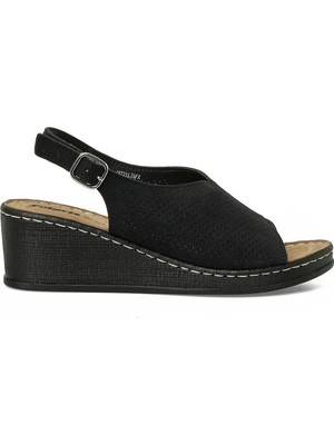 Polaris 167214.Z6FX Siyah Kadın Düz Sandalet