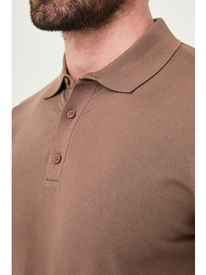 MCR Düz Slim Fit Polo Yaka Erkek Triko T-Shirt