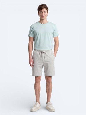 Kip Su Yeşili Düz Örme Regular Fit Casual Bermuda