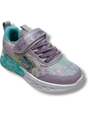 Ndrops 032-26 Anorak Rugan Yıldızlı Anatomik Kız Çocuk Sneaker Buz Turkuaz 26-30