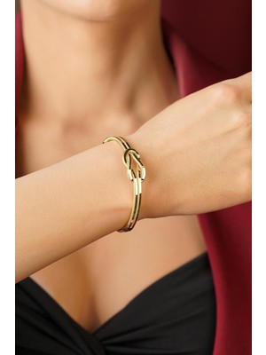 Fiyonk Kuyumculuk 14 Ayar Altın Düğüm Ajda Bilezik Kelepçe