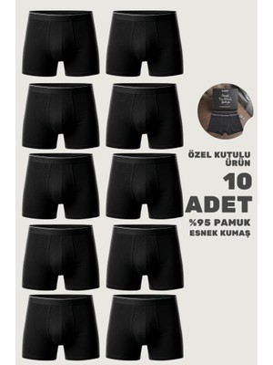 Erkek 10'lu Boxer 1. Sınıf Kumaş Premium Paket Özel Dizayn. Düz Likralı Boxer Şort Çeyizlik Hediyelik Kutulu Ürün
