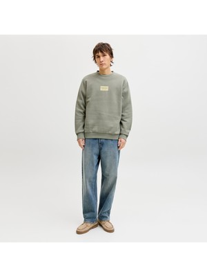 Jack & Jones Erkek Gögüs Baskili Bisiklet Yaka Sweatshirt - Frank