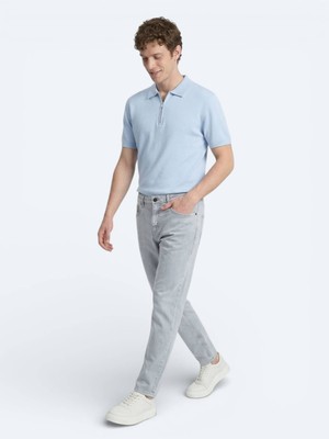 Kip Mavi Slim Fit Denim Pamuk Karışımlı Pantolon