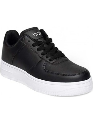 Best Of 042-26 Deri Anatomik Bağcıklı Erkek Sneaker Siyah Beyaz
