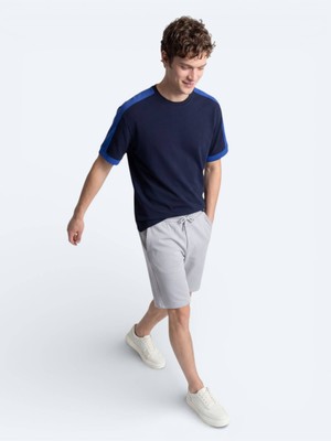 Kip Lacivert Düz T-Shirt