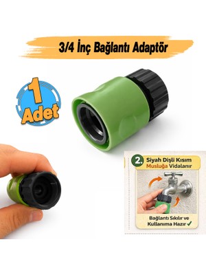 Badem10 ( 19 mm ) 3/4 Dişi Çeşme Musluk Bağlantı Adaptörü 1 Adet Sök Tak Sistem Hortum Adaptörü