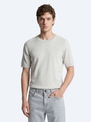 Kip Açık Bej Düz Örgü Triko