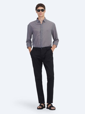 Kip Siyah Dokuma Jogging Fit Casual Pamuk Karışımlı Pantolon