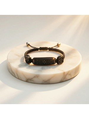 LTG Nova Blackcraft Oltu Taşı Kilim Desenli Bileklik