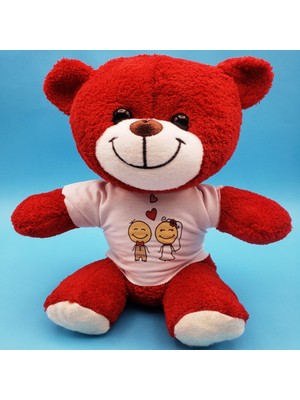 LTG Nova Gelin Damat Çift Baskılı Tişörtü Kırmızı Ayı