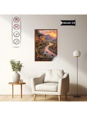 Akıllı Kağıt Türkiye Iller Tablo - Poster Muğla (Model-24)