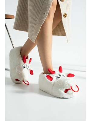 Kadın Hayvan Figürlü Ev Ayakkabısı, Kadın Hayvan Figürlü Panduf, Kadın Ev Içi Peluş Ayakkabı