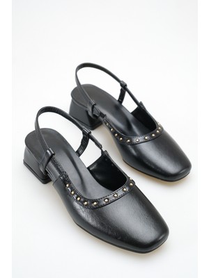 ich1one Trieste Kadın Cilt Topuklu Babet Ayakkabı – 5 cm Topuk, Günlük ve Ofis Şıklığı 1109 IC1109CİLT