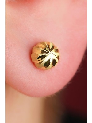 Fiyonk Kuyumculuk 14 Ayar Altın Kalemli Top Küpe Erkek