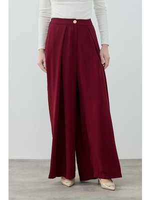 Merwish Dixi Krep Pantolon 1652 Bordo