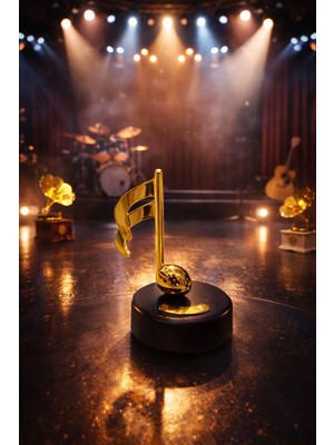 Seymen Bıçakçılık Nota Figürlü Nostaljik Müzik Kutusu – Dekoratif Altın Renk Masa Üstü Müzik Kutusu