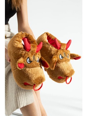 Kadın Hayvan Figürlü Ev Ayakkabısı, Kadın Hayvan Figürlü Panduf, Kadın Ev Içi Peluş Ayakkabı