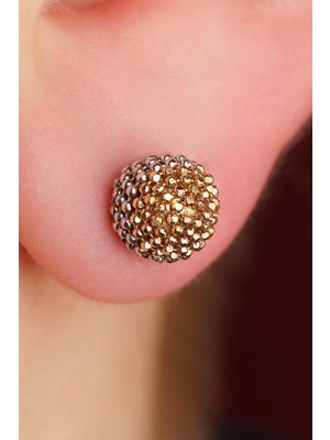 Fiyonk Kuyumculuk 14 Ayar Altın Üç Renkli Mars Küpe Erkek