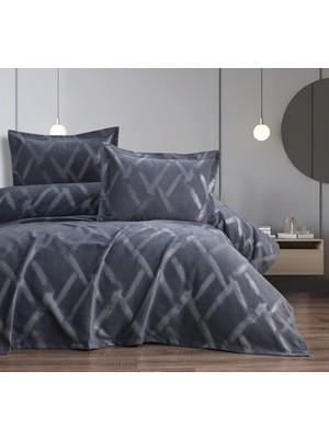 Bella Home Nisan Nakışlı Çift Kişilik Yatak Örtüsü Takımı 3 Parça %100 Organik Pamuk