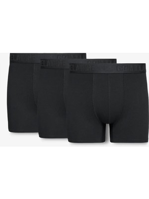 Grimelange PETRUS Erkek 3'lü Paket Pamuklu Likralı Esnek Kumaş Siyah Boxer