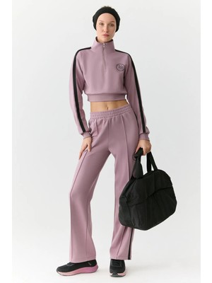 Urban Beat Kımıko Kadın Beli Lastikli Relaxed Küçük Baskılı Gül Kurusu Eşofman Altı