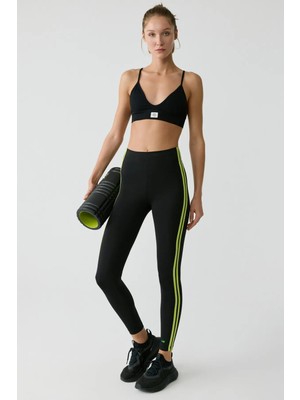 Urban Beat Lolıta Kadın Yanı Şeritli Biyeli Yumuşacık Siyah Tayt