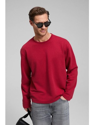 Grimelange TERRICOLA Erkek Yuvarlak Yaka Uzun Kollu Regular Kırmızı T-Shirt