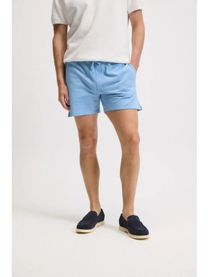 Grimelange HAUSE Erkek Bağlamalı Regular Mavi Şort