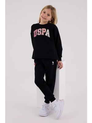 U.S. Polo Assn. Kız Çocuk Eşofman Takımı Siyah %65 Pamuk - %35 Polyester Günlük Stil 2026 Sonbahar - Kış