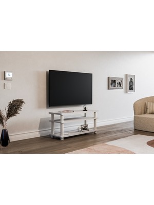 Sonorous Modern Çok Raflı Tv Ünitesi – 3 Katlı Televizyon Sehpası | Salon ve Oturma Odası Için Dekoratif Tv Standı