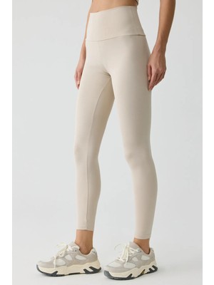 Grimelange NANA Kadın Toparlayıcı Yüksek bel Strech Sportwear Taş Rengi Tayt