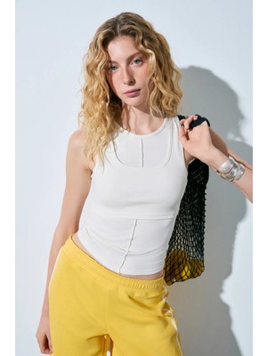 Grimelange UNIFIE Kadın Yumuşak Ve Esnek Kumaşlı Çift Kıyafetli Beyaz Bluz