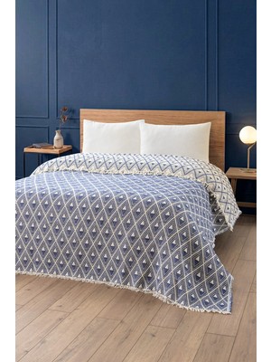 Denizli Concept Piramit Müslin Yorgan/Yatak Örtüsü Lacivert