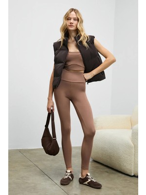 Urban Beat Vyneora Kadın Esnek ve Yumuşak Dokulu Vizon Tayt