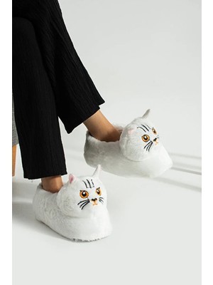 Kadın Hayvan Figürlü Ev Ayakkabısı, Kadın Hayvan Figürlü Panduf, Kadın Ev Içi Peluş Ayakkabı