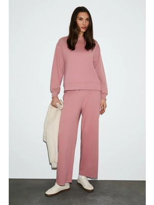 Grimelange DOUE Kadın Yumuşak Ve Esnek Kumaşlı Regular Fit Pembe Eşofman Takımı