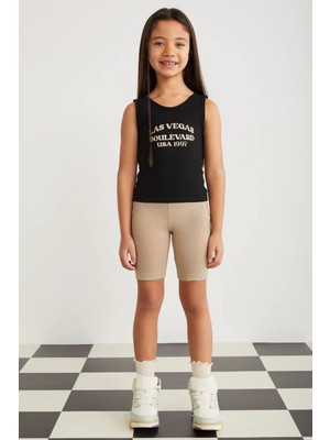 Grimelange Hettygrm24030 O Yaka Slim Fit Kolsuz Baskılı Siyah Set